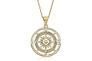 Tommy and Tubbo Compass Necklaces || 14kt Yellow Gold Pendant Necklace
