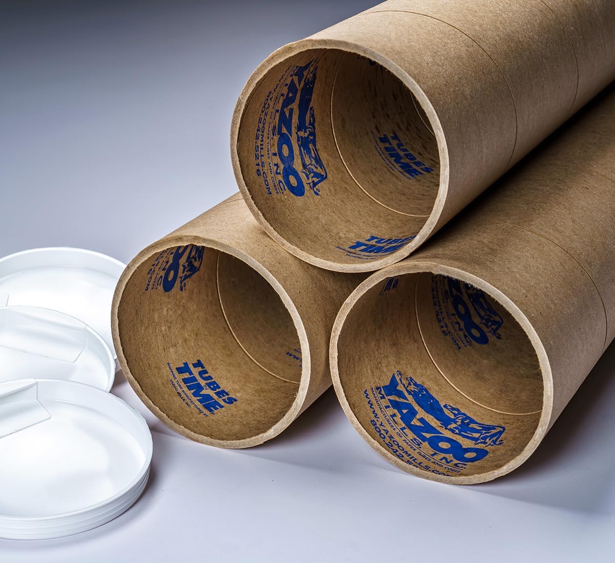 Yazoo Mills4" x .150 x 20 Heavy Duty Kraft Mailing Tubes with Plugs (Pack of 10)