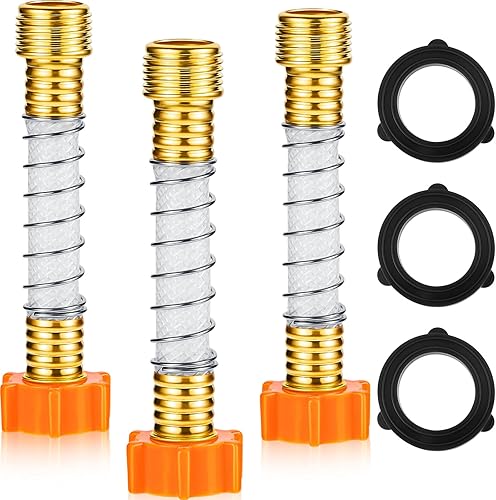 Outus - Paquete de 3 protectores de manguera flexible con resorte helicoidal que elimina la deformación y tensión de la manguera en grifos y