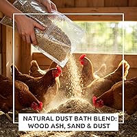 Vista 2 de World's Best - Baño de polvo de pollo, mezcla de ceniza de madera natural, arena y polvo fino, seguro para todos los pollos (2 libras)