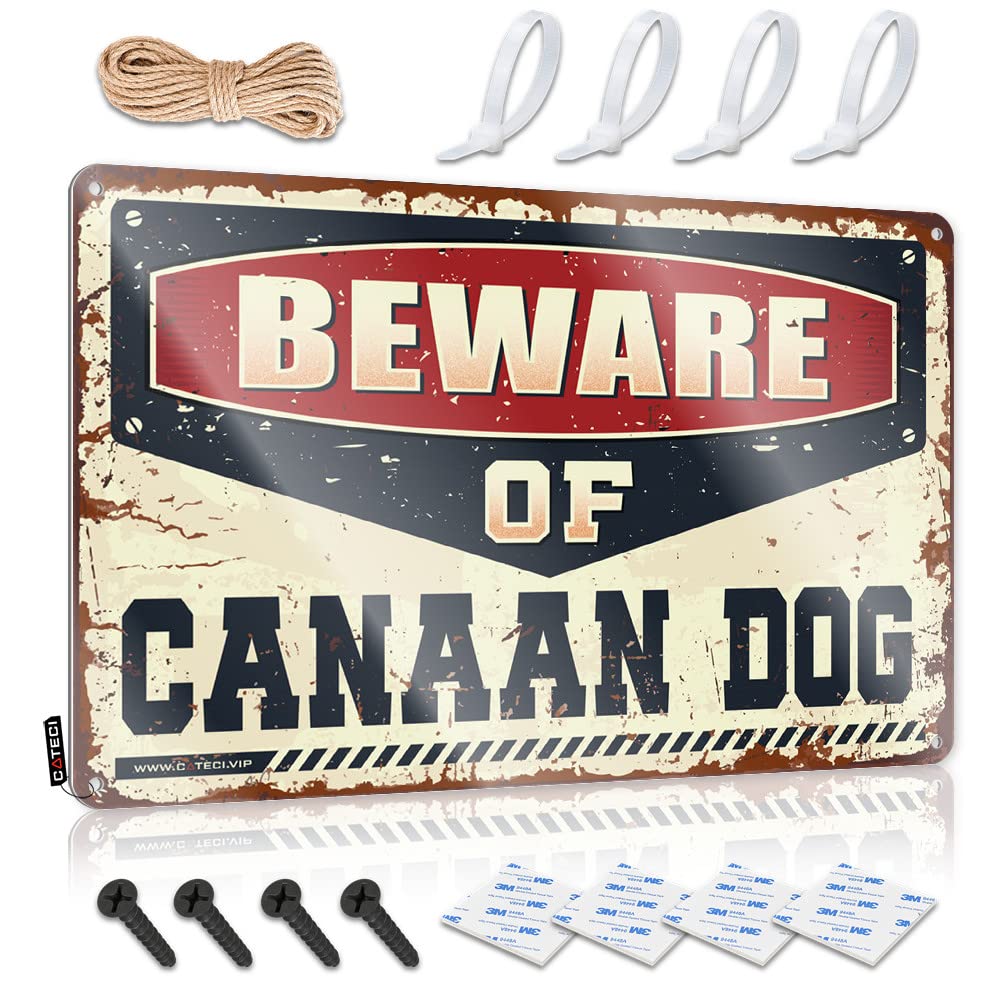 KLIMORA Metal Signs For Home Bar Beware Of Canaan Dog Tin Sign Bar Signs For Home Decor Sign Decor(20X30CM)