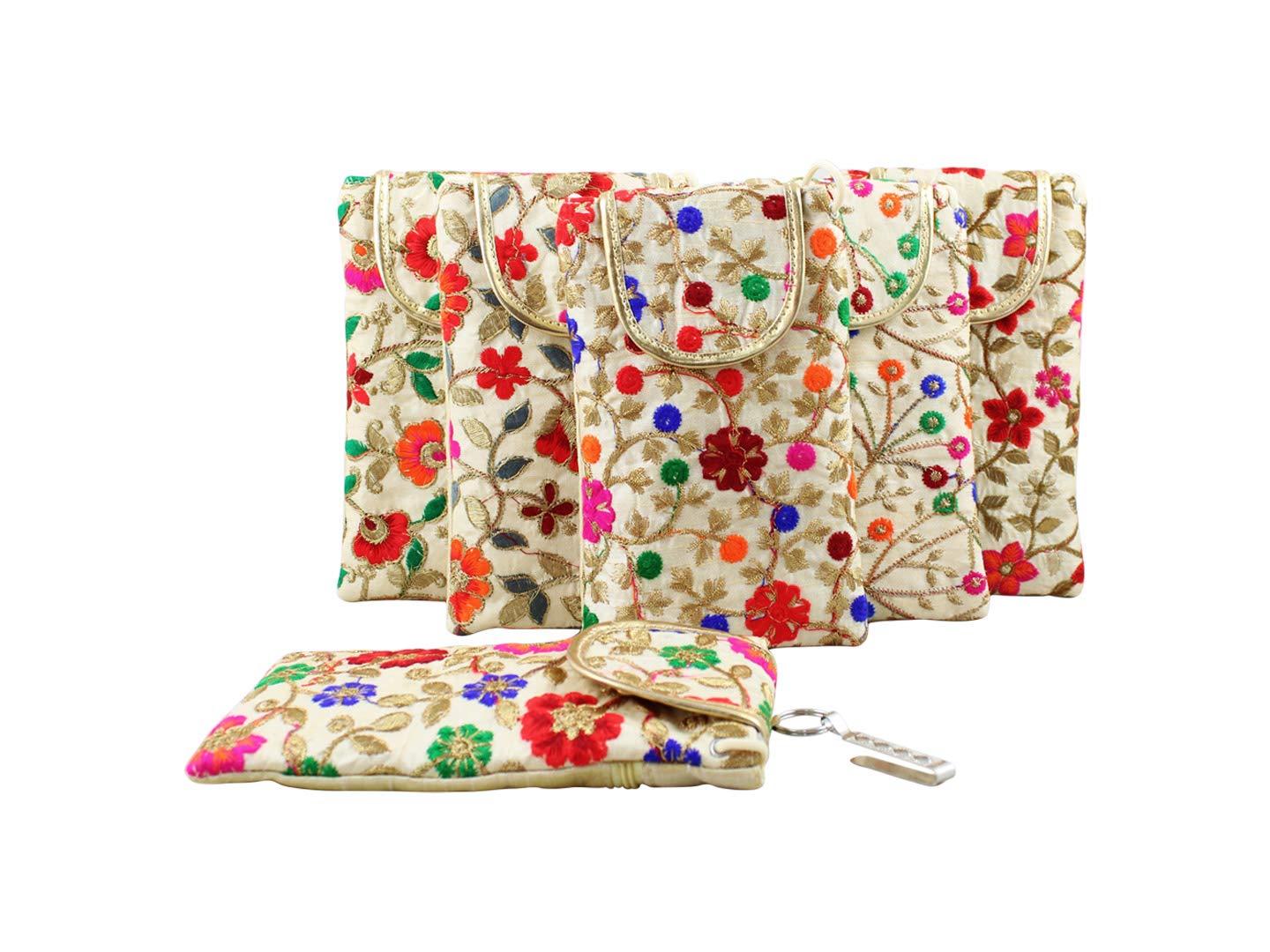 GoldGiftIdeas Embellished Multicolor Mobile Pouch Cover with Sling, Potli Pouches for Return Gifts, Party Favor Gift Bags for Baby Shower, Potli Bags for Women (Set of 6) (B084VM8JM9) Amazon Price History, Amazon Price Tracker