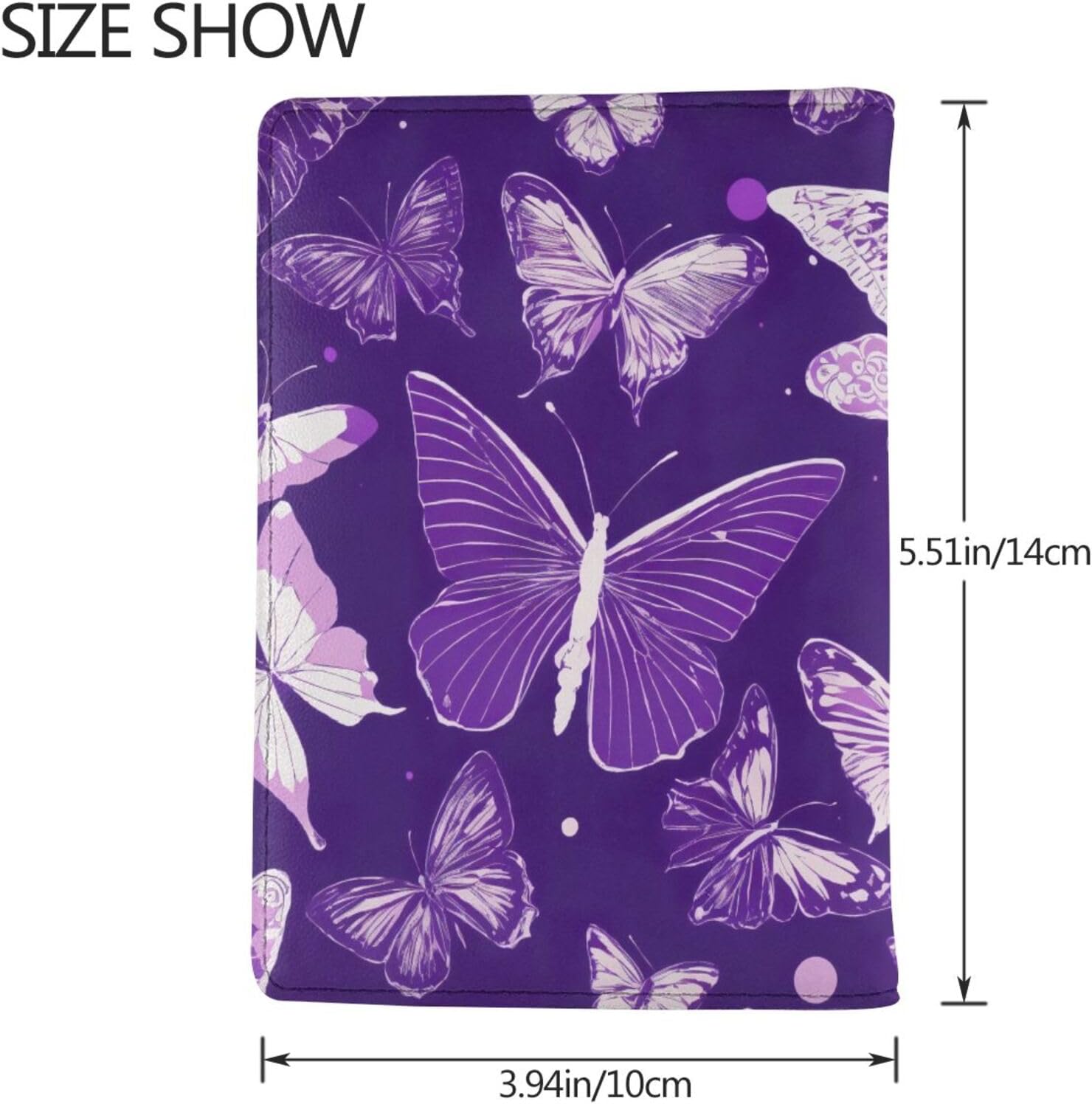 Purple Butterflies Floral Print Passport Holder, Cute Passport Cover, Travel Wallet With Credit Card Slots Passport Wallet Waterproof Documents Organizer