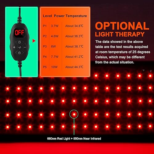 Miniatura 7 de USUIE Red Light Therapy Belt, Infrared Light Therapy Wrap Red Light Therapy Device for Body with Timer for Back Shoulder Waist Muscle Pain Relief