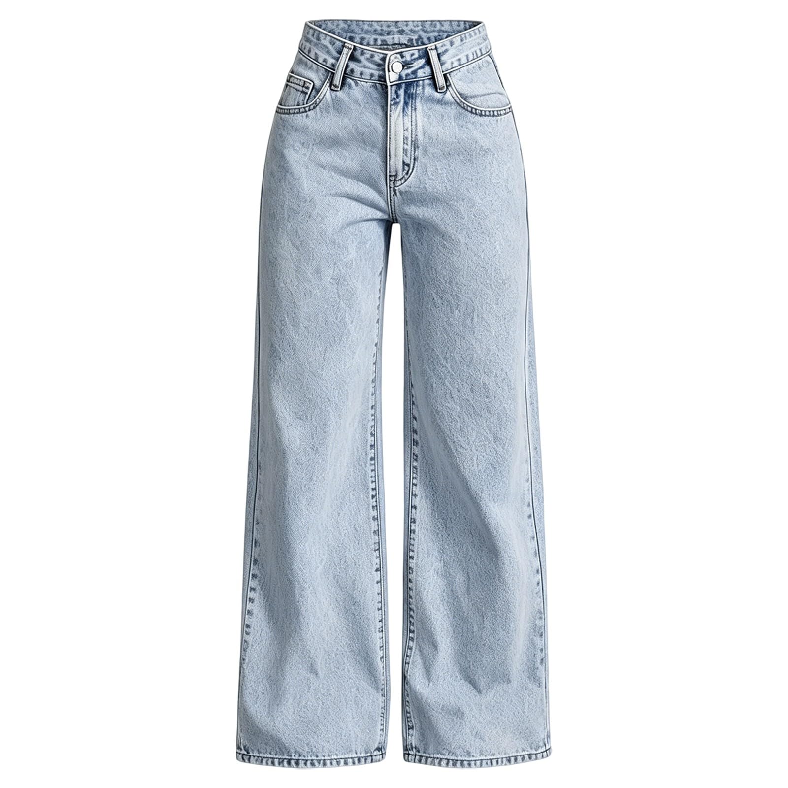 Jeans Larghi Donna Elasticizzati Jeans Elasticizzati Gamba Larga Larghi Pantaloni Vita Alta Leggeri Curvy Wide Leg Pantaloni Denim Baggy Casual con Tasche Eleganti Pants Palazzo Y2k Vintage