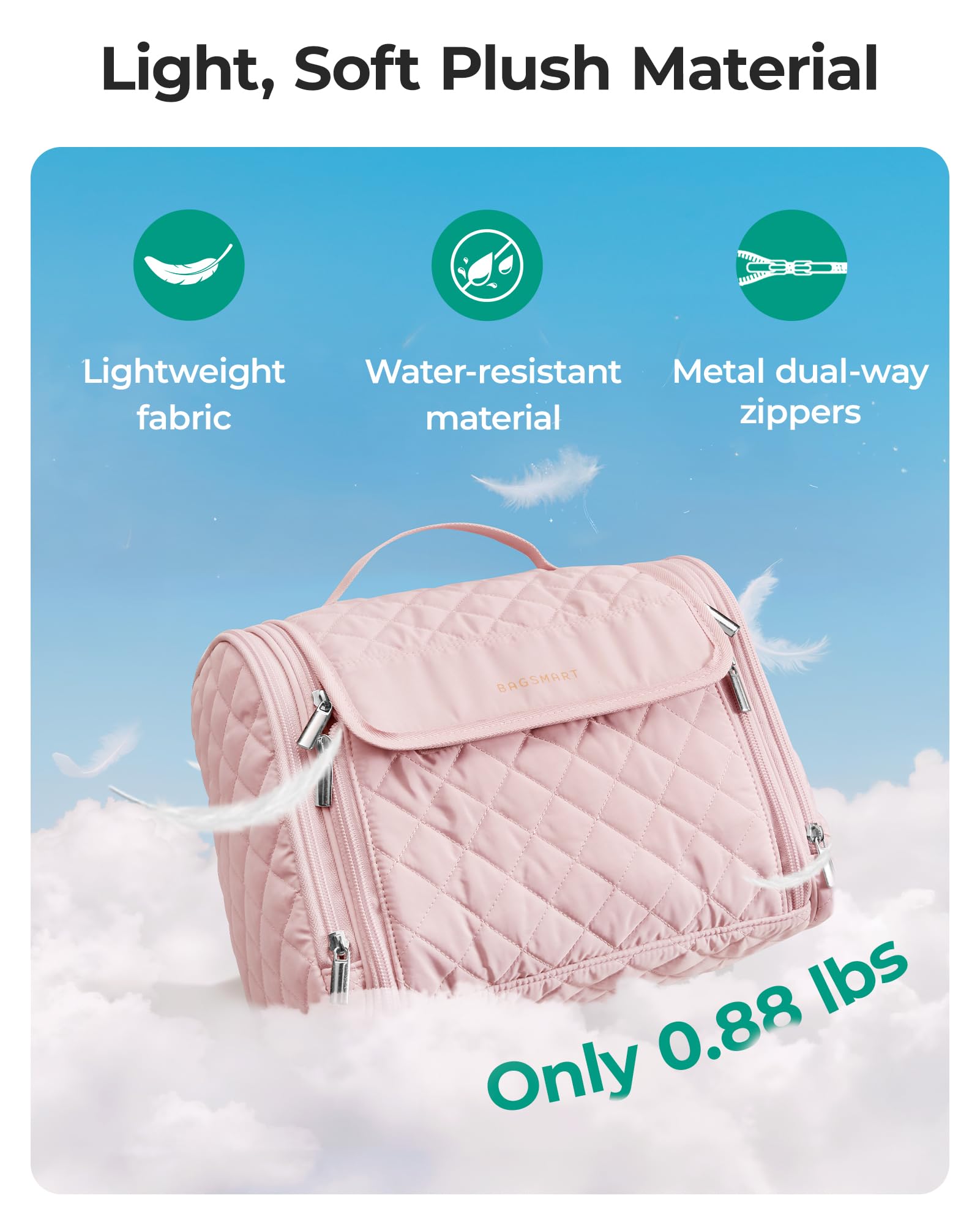 BAGSMART Hanging Travel Toiletry and Cosmetic Organizer