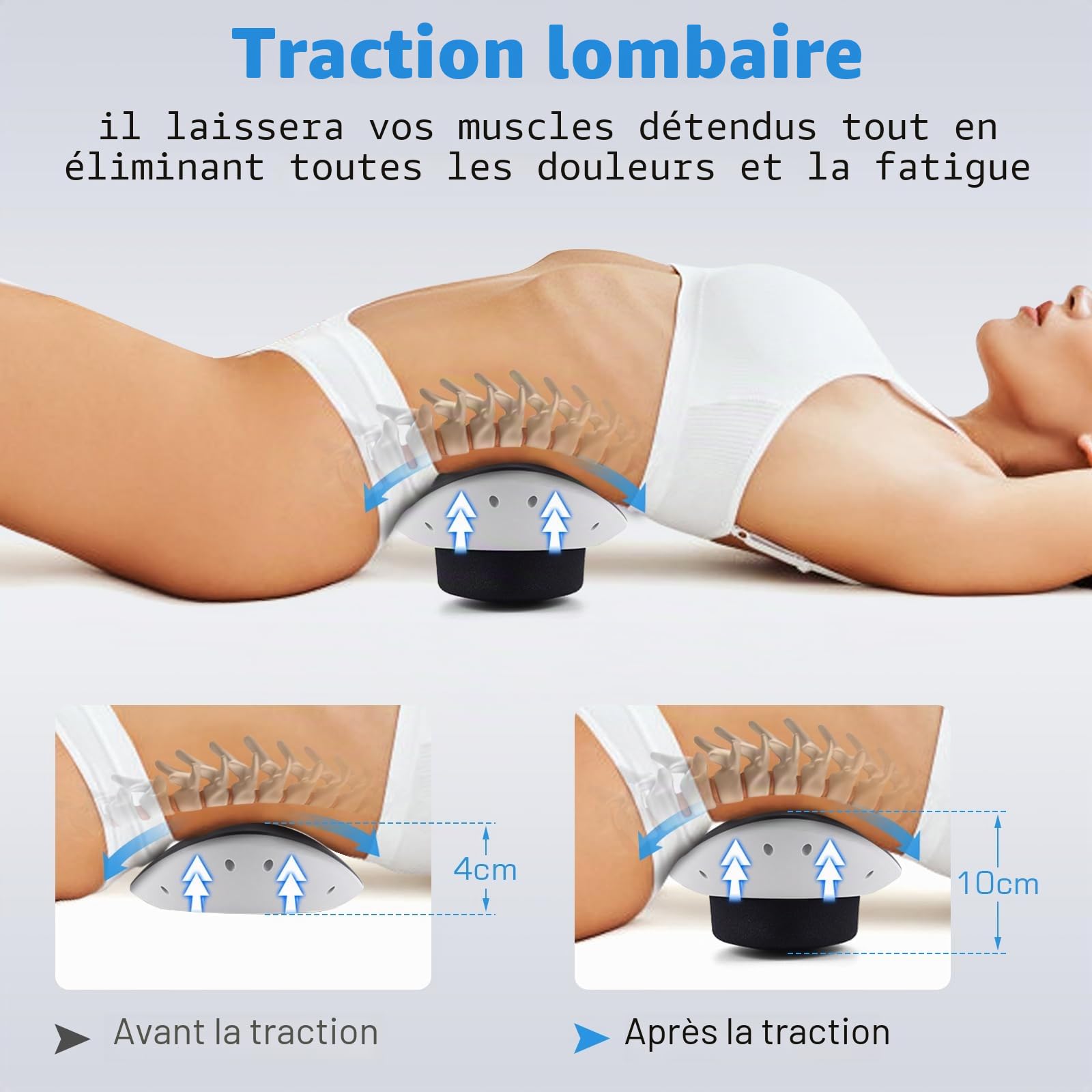 Appareil de massage lombaire électrique, appareil de traction lombaire | appareil de massage du dos, appareil de massage infrarouge, massage vibrant et coussin d'air