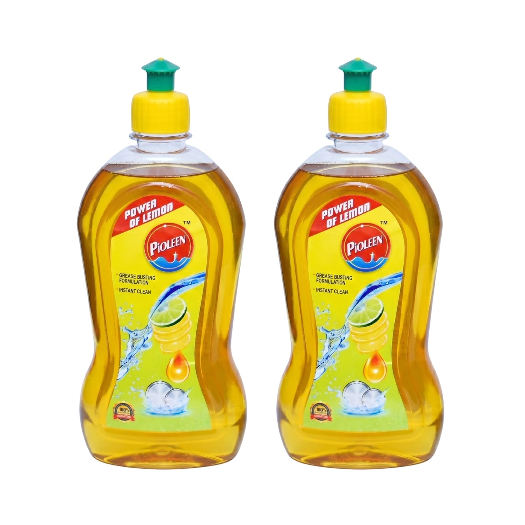 PIOLEEN Liquid Dishwash Gel Combo Pack of 2 (500ml Each) | Lemon Fragrance | Tough on Grease | Removes Food Odour | Kitchen Cleaning Liquid-image-25