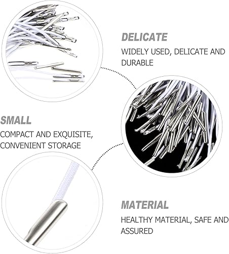 Miniatura 4 de EXCEART 100 cuerdas elásticas de púas redondas elásticas con púas metálicas dobles plateadas para máscaras, sombreros, capucha, menús, insignias,