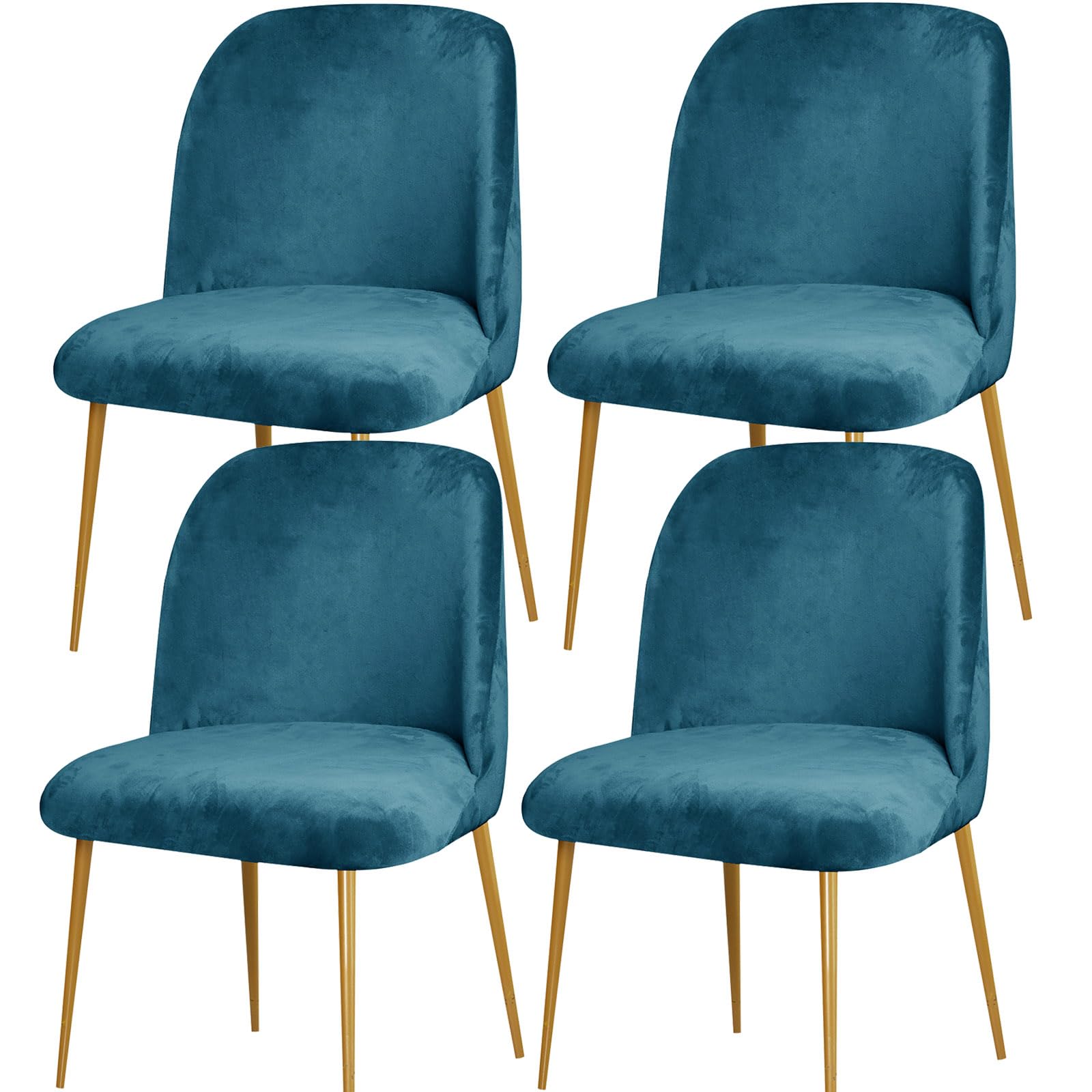 yampiyt Velvet Curved Chair Covers Dining Room Chairs Set of 1/2/4/6,Mid Century Modern Chair Covers, Semi Circle Back Chair Protector Seat Covers Slipcovers for Kitchen Living Room Set