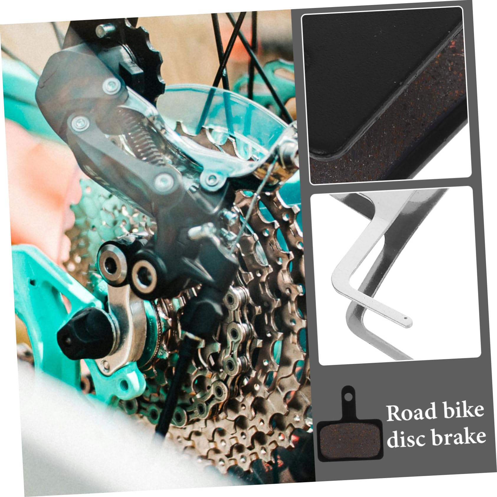 Kisangel Bremsbeläge für Fahrräder Fahrradbeleuchtung vorne und hinten Scheibenbremsscheiben Bicycle Repair kit Bike Brakes Radfahren Bremsbelag Leichter Fahrradbremsbelag Black