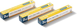 Compostable Gallon Zipper BPA Free Resealable Food Storage Strong Sealing Plant Based Fridge and Freezer Bags, 15 Count, 3 Pack