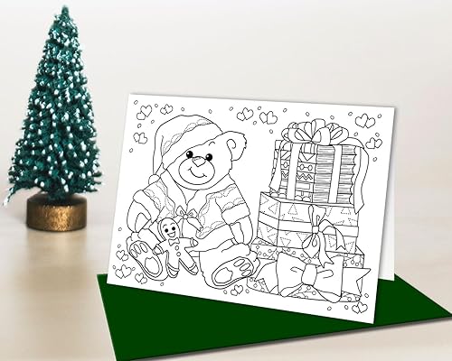 Miniatura 8 de Tarjetas de Navidad para colorear para adultos y niños