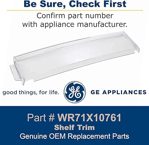 Miniatura 2 de GE WR71X10761 - Moldura de estante original OEM (transparente) para refrigerador GE