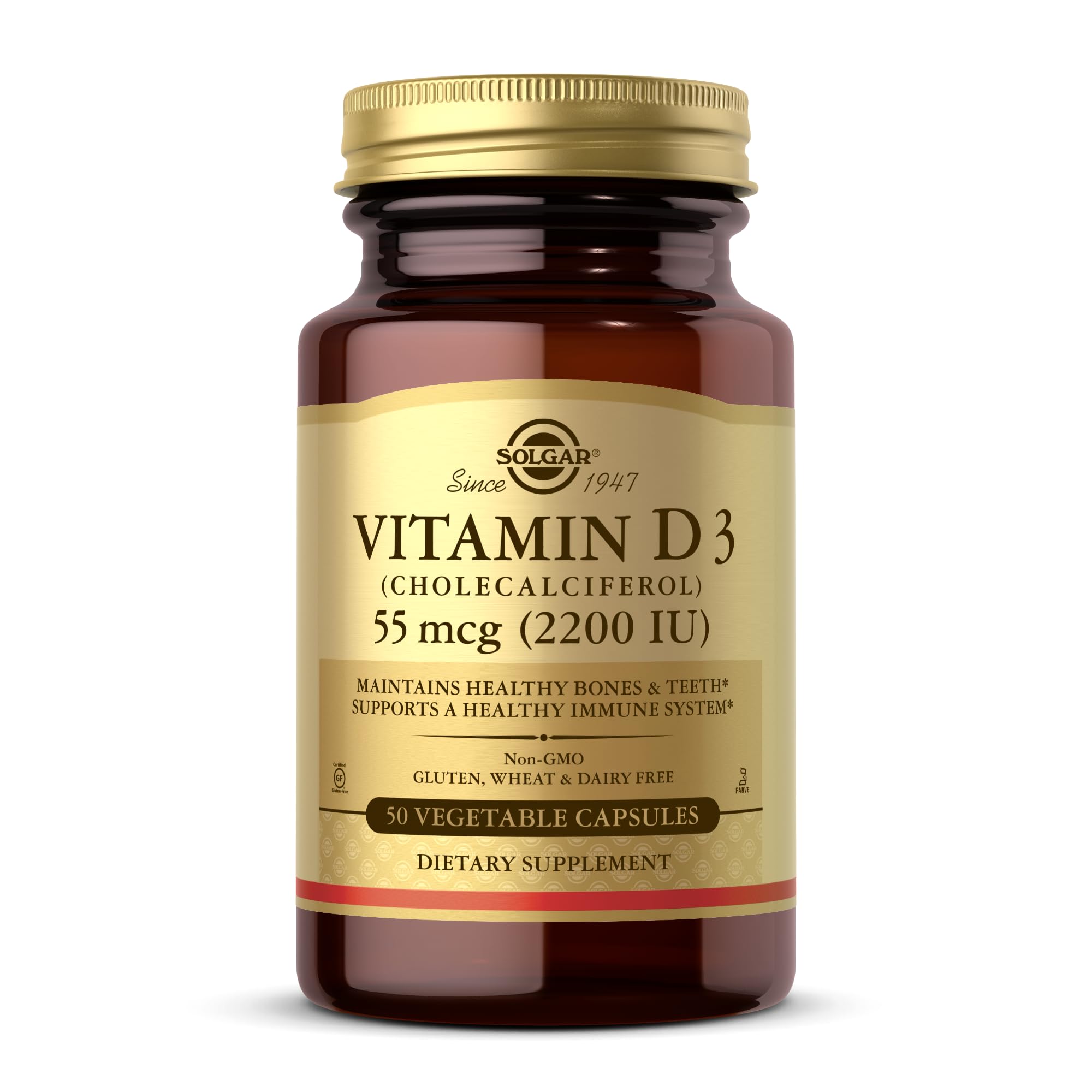 Solgar Vitamin D3 55 µg (2200 IU) - 50 Veg Capsules