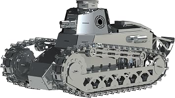 METAL-TIME Nimble Fighter Tank, Tank FT-17 Model, Metal FT-17 Tank Model, 3D Puzzle Building Crafts, Collectible Figurine, Stainless Steel DIY Construction with Toolbox, 179 Pieces.