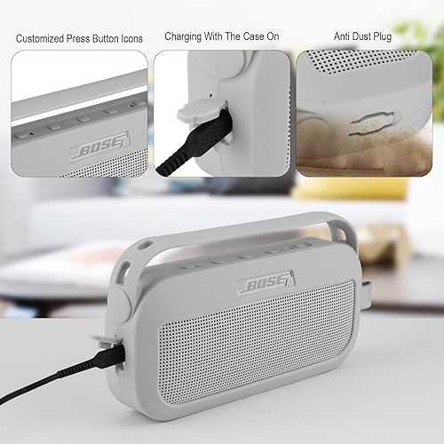 Miniatura 2 de TXesign Bose SoundLink Flex - Funda de silicona para altavoz portátil Bose SoundLink Flex con Bluetooth, funda protectora de viaje con asa para Bose
