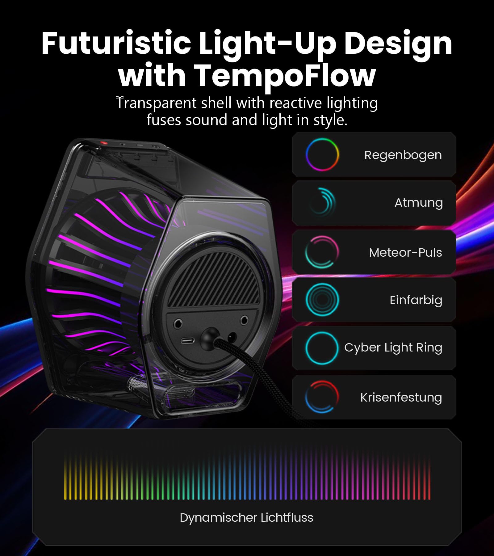 Edifier G2000 Pro 2.0 RGB Gaming-Lautsprecher mit 64 W Spitzenleistung, 270° TempoFlow™ Light Sync, Virtual 7.1 Surround Sound - Bluetooth 5.4/USB-C/AUX für PC, PS5, Schwarz