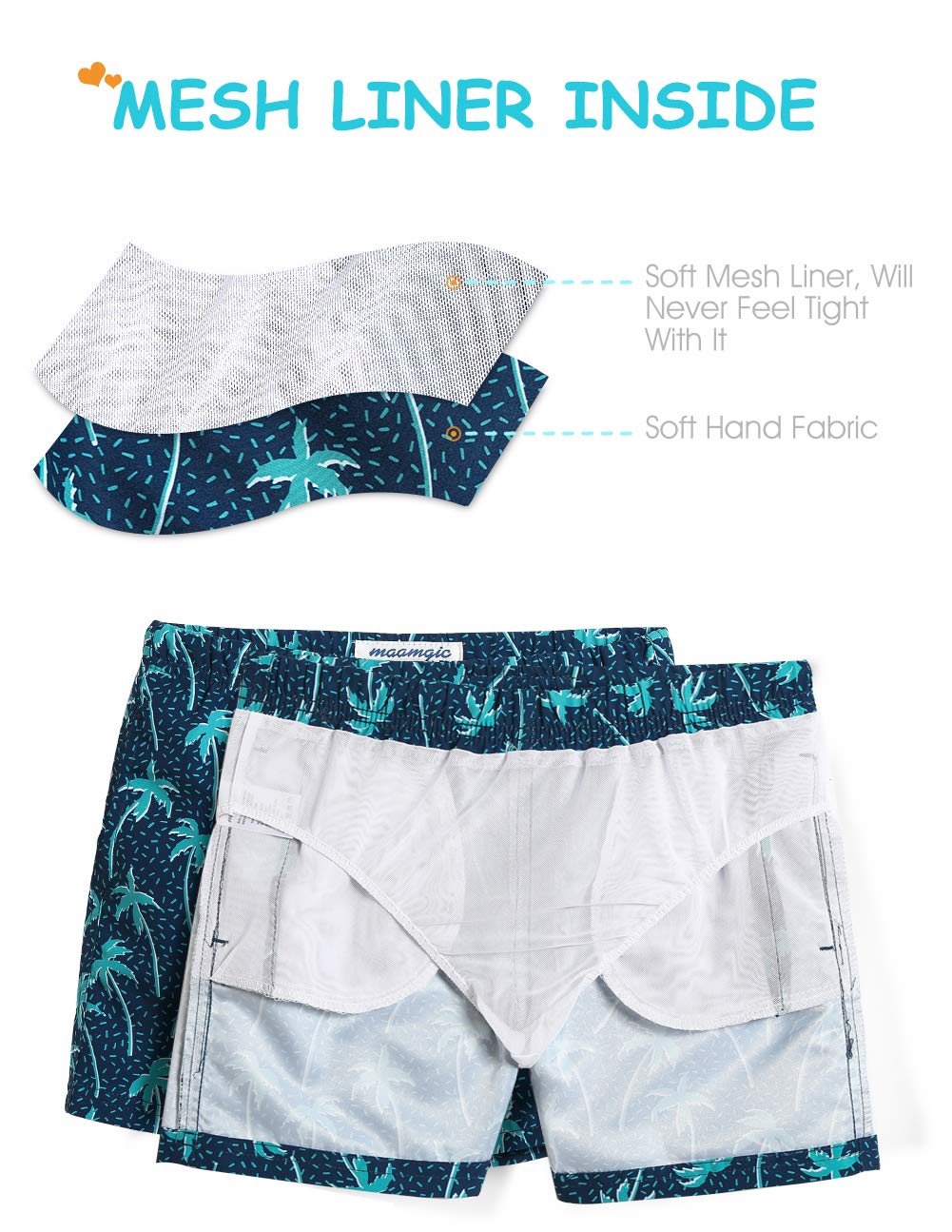 MaaMgic Bañador Niño Ropa de Baño para Niño Secado rápido Interior de Malla Short de Natación Estampado — view 2