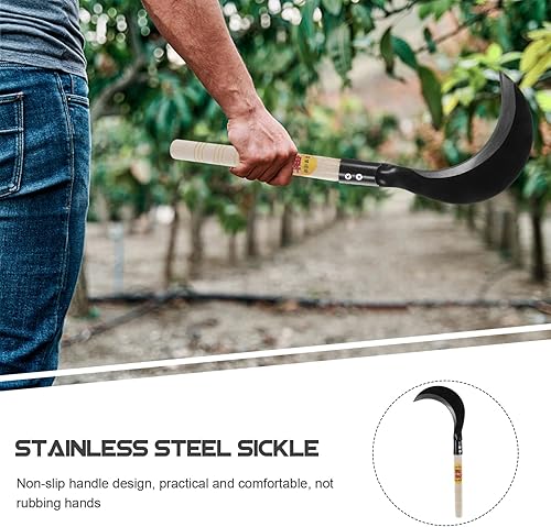 Miniatura 9 de GANAZONO Herramienta de jardinería de hoz Manual Weeder Suministro agrícola Cortacésped Caña de azúcar de madera