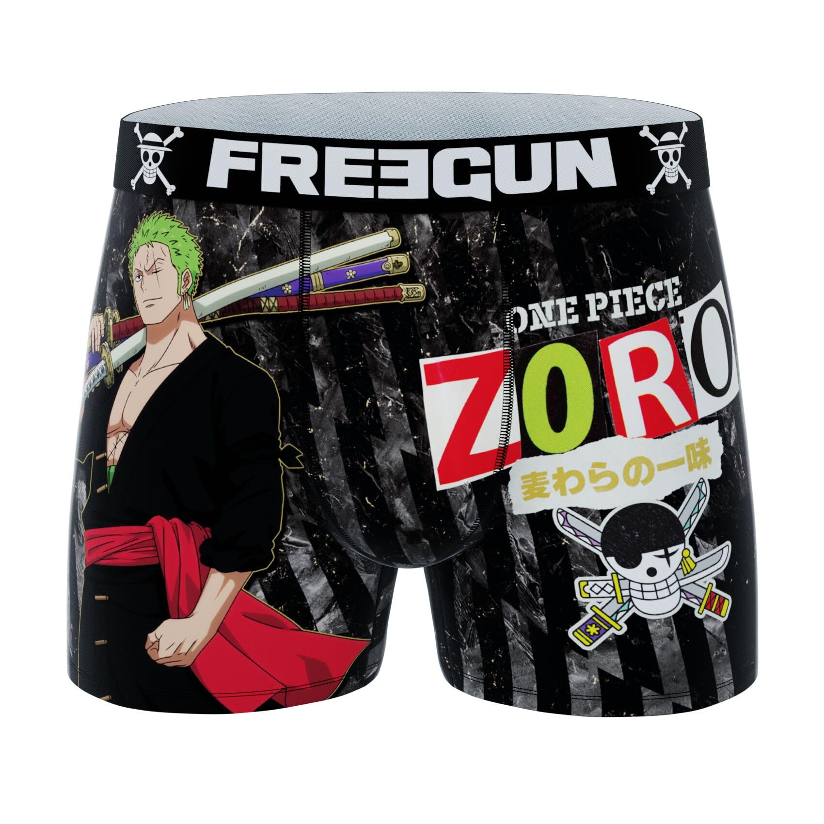 FREEGUN Calzoncillos Hombre Boxer Luffy, Roronoa zoro, Ropa Interior Hombre, ONE PIECE, Cómodo y Dulce (Lote de 5)