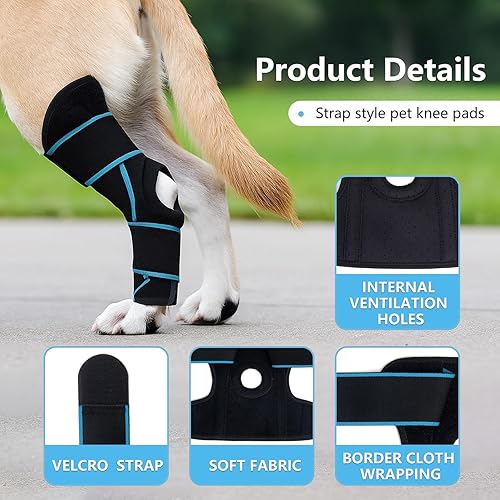 Miniatura 3 de Rodillera de perro para pierna trasera, soporte de ACL para perros grandes, soporte ajustable para piernas de perro para lesiones en las piernas