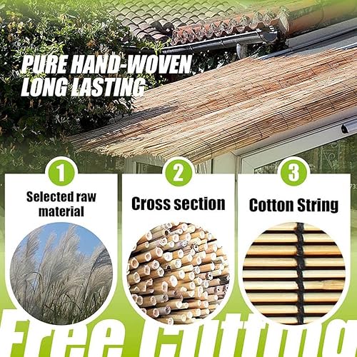 Miniatura 5 de Persianas de patio enrollables para exteriores, persianas de bambú para patio al aire libre, persianas de caña de sombreado con aislamiento Thernal,