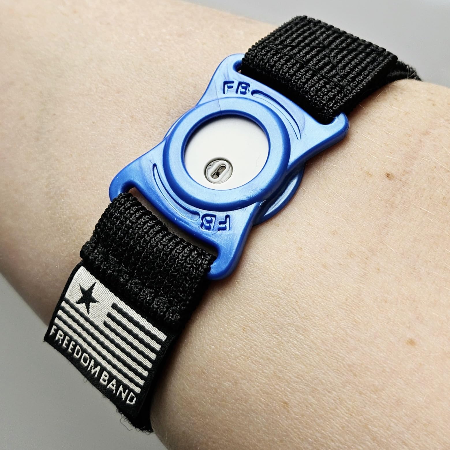 Freedom Band 4-18" Inch Adjustable for Freestyle Libre 3 : Transmitter Protection Sensor Cover Arm & Leg -No More Adhesive Patches (4-18" Active , Black) (Dark Blue)