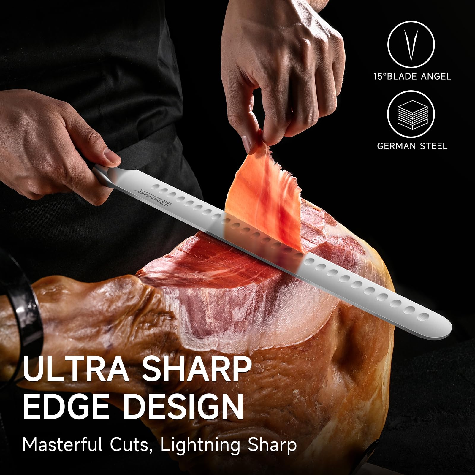 KEEMAKE 12" Carving Knife for Brisket & BBQ, High-Carbon Stainless Steel — Amazon image 3