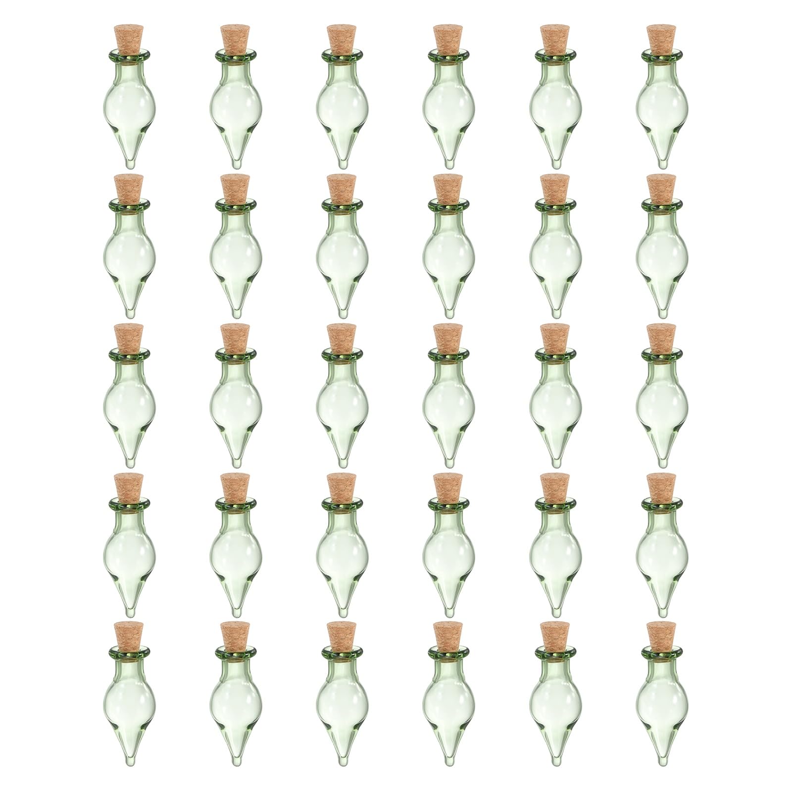 Bouteilles en verre en goutte pour loisirs créatifs et ateliers DIY de fioles vertes x30