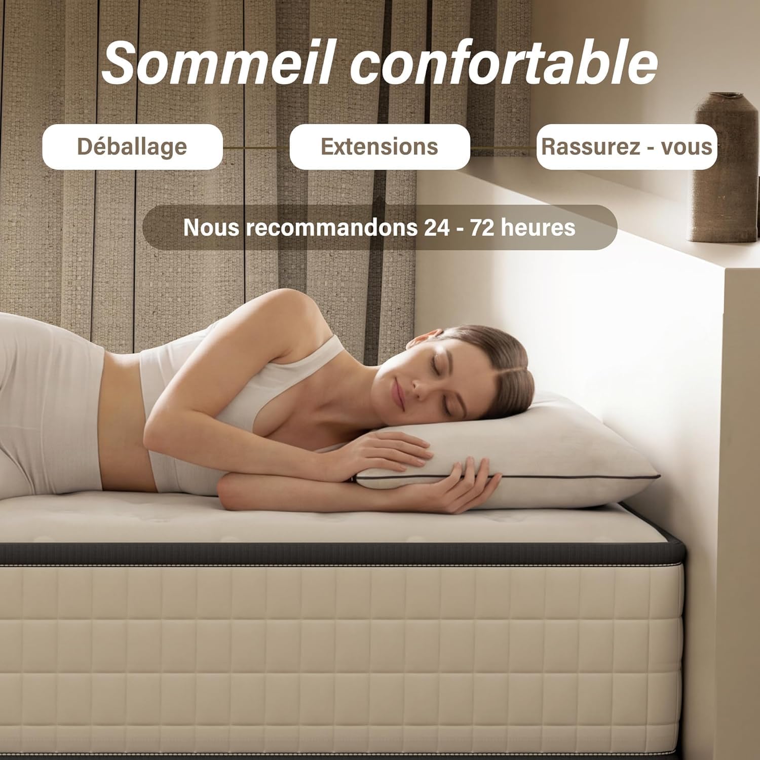 TEENO Matelas 140x200,et Parure de lit 4 pièces,Mousse 22 cm | Mousse A Mémoire Matelas Parfait Soutien Haute Resilience Ultra Respirante,réversible à Deux Faces