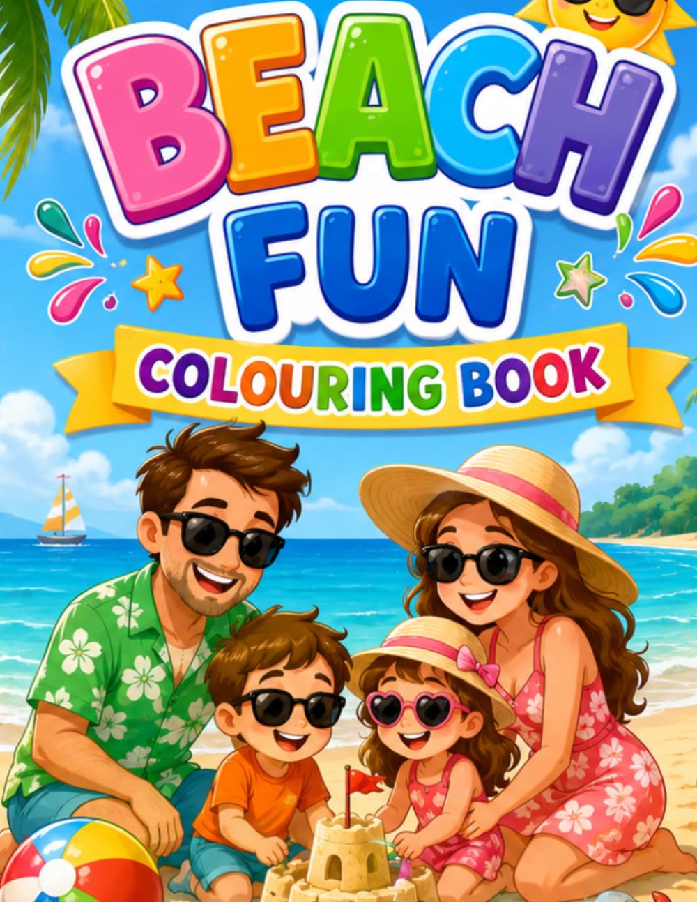 Beach Summer Coloring Book: Fun Family Vacation Adventures for Kids