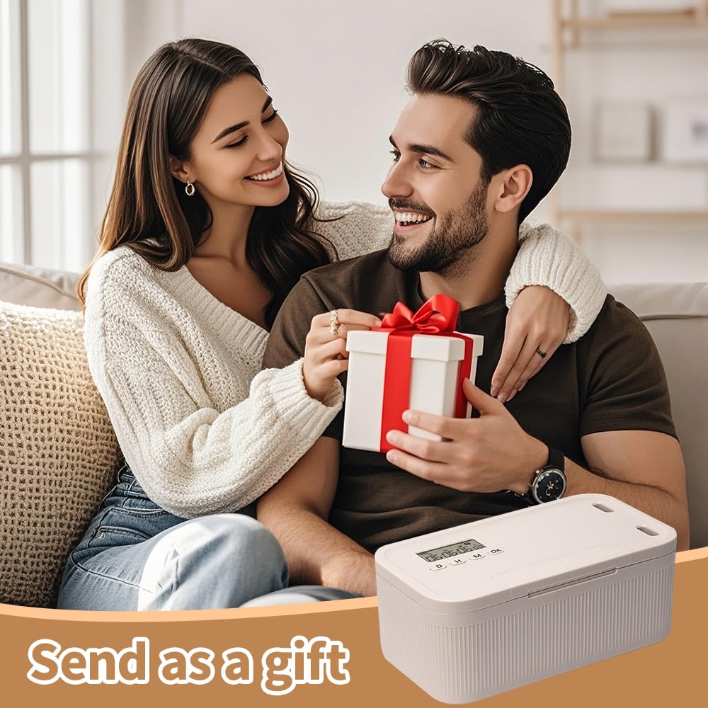 Zeitschloss Box, Safe Timed Lock Box, Handy Safe mit Zeitschloss, Abschließbare Box mit Timern, Alkohol oder andere unerwünschte Versuchungen, Handy Gefängnis für Arbeit and Kinder (Weiß)