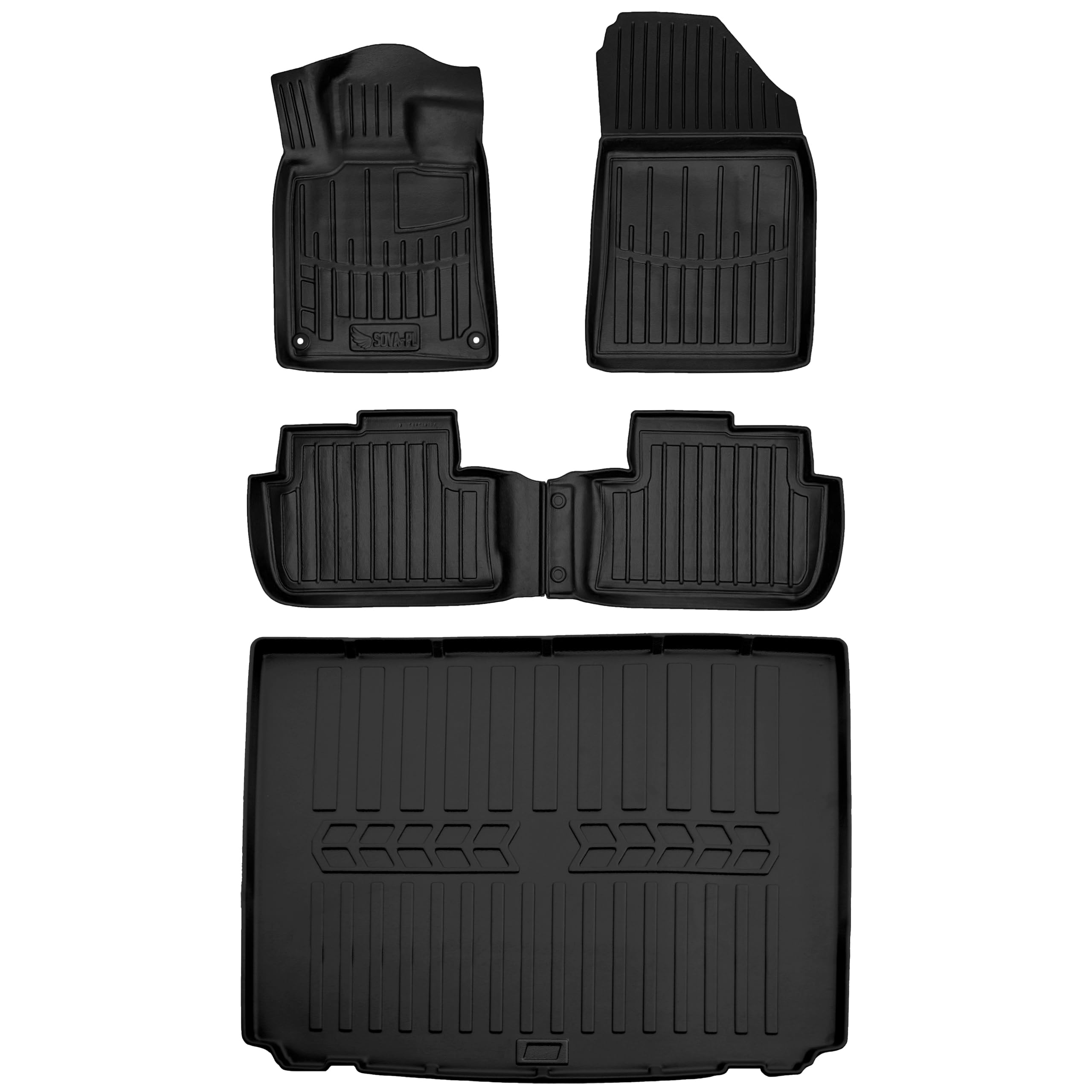 Gumowy zestaw mata i dywaniki pasujące do Peugeot 407 I (2004-2011) sedan