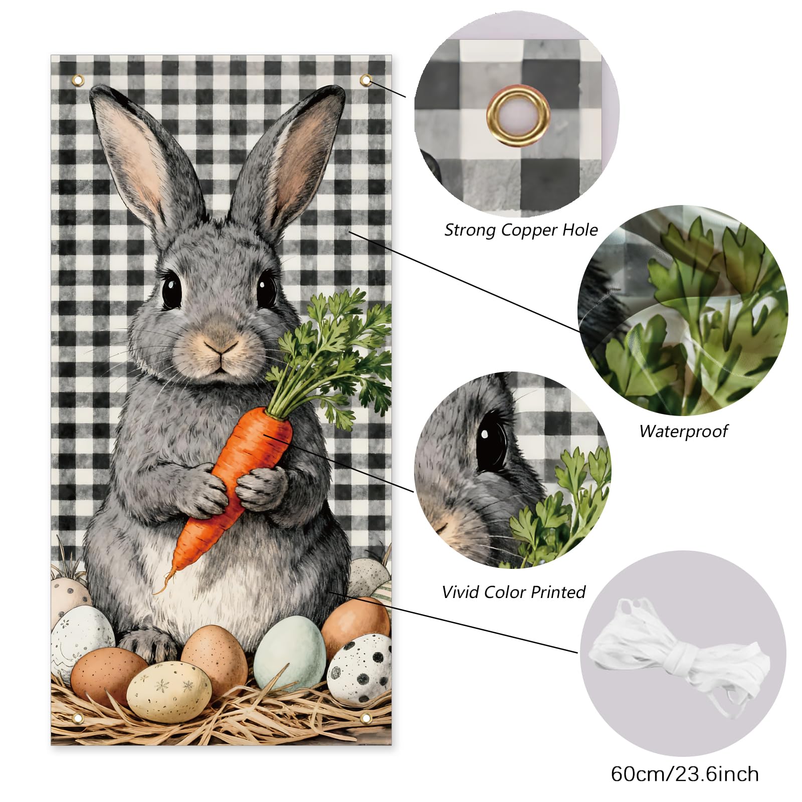 arricraft 1 Pc Easter Theme Polyester Door Cover - Image 3