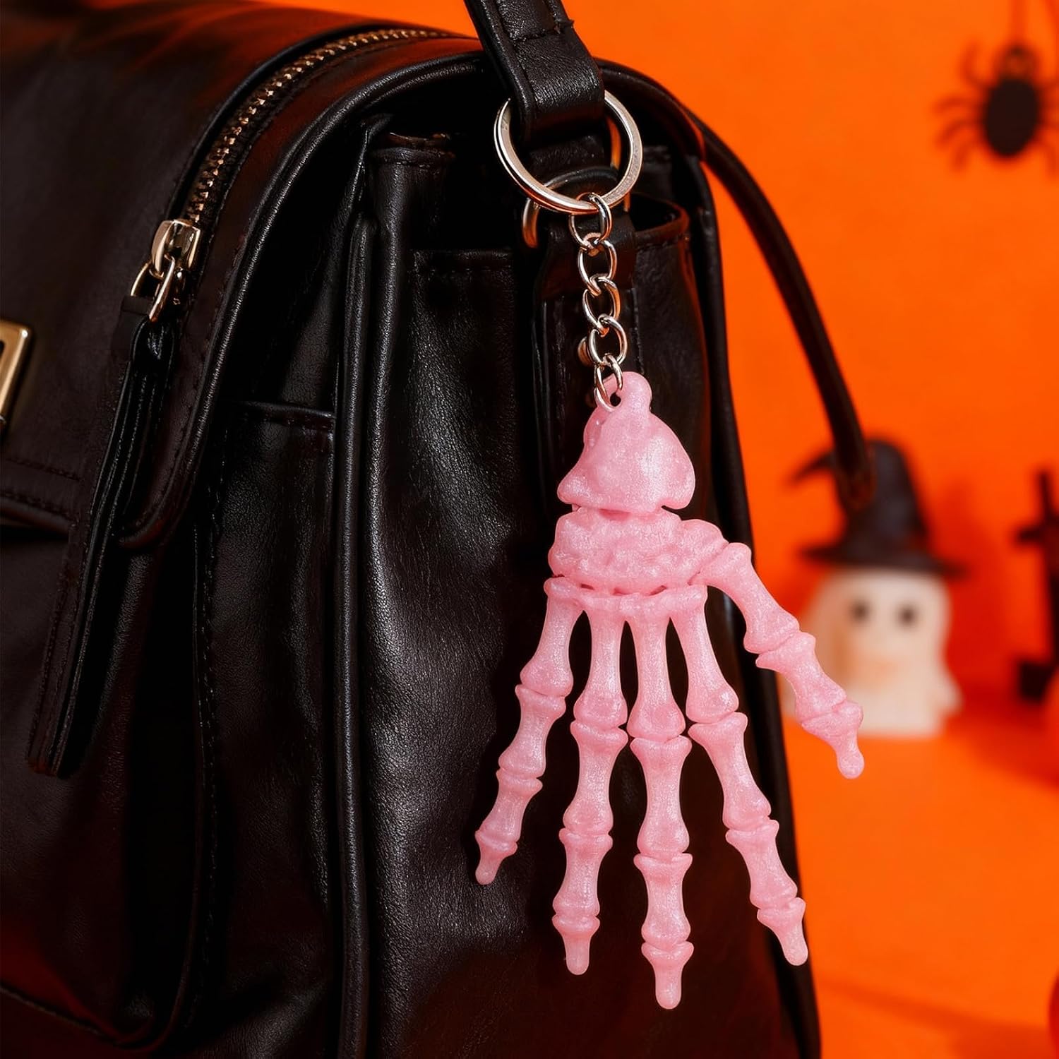 Angyape Cool Skeleton Hand Keychain Horror Spooky Gothic Keychain Halloween Purse Bag Charms for Handbags Tote Bags Gift image 4