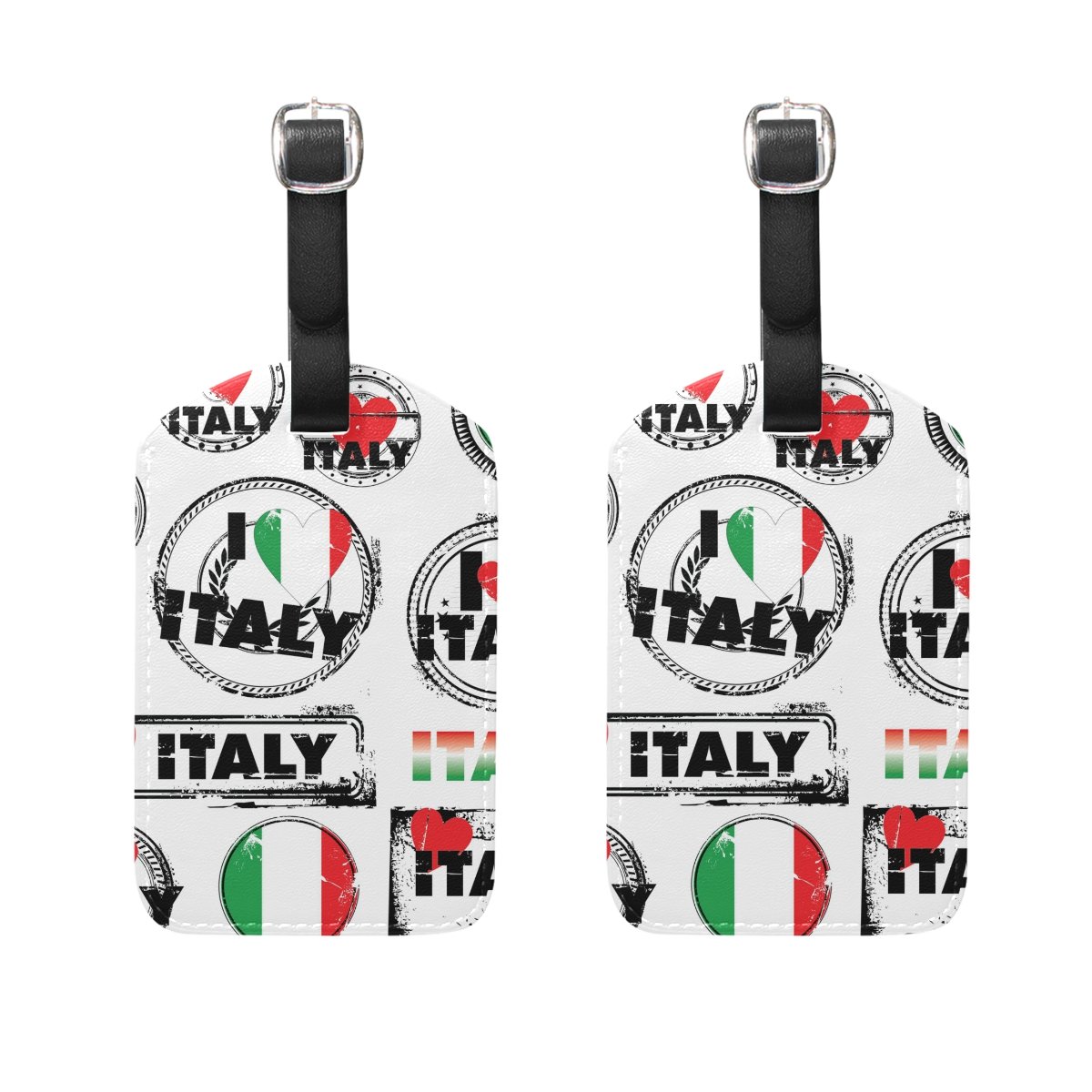Ethel Ernest PU Leather Labels Tag Love Italy Luggage Tags Travel ID Bag Tag for Baggage Suitcase, 2 Pieces