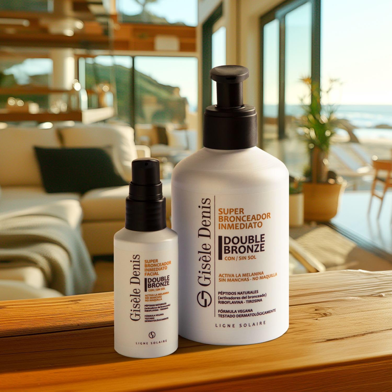 GISÈLE DENIS - Double Bronze Super Instant Tanning Pack, Viso 40 ml + Corpo 250 ml, Crema Abbronzante, Acceleratore di Abbronzatura, Crema Solare Abbronzante, Profumazione Gradevole, Formula Vegana