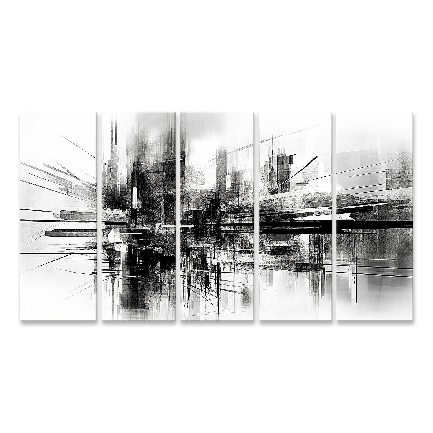 islandburner cuadro sobre lienzo contemporáneo abstracto geométrico arte edificio negro blanco GRAF imágenes murales carteles