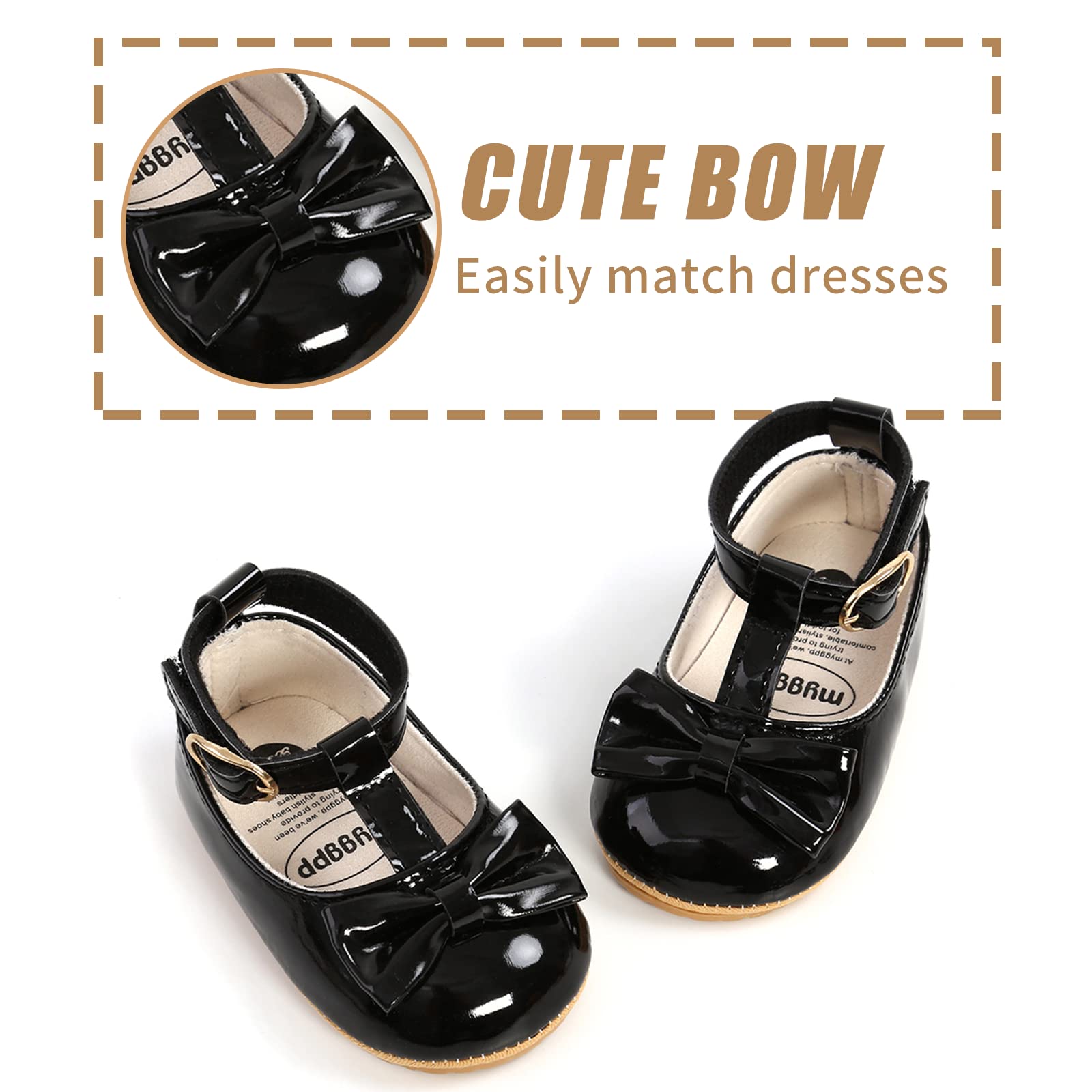 Baby Girls First Walking Shoes Mary Jane PU Leather Anti-Slip Princess Shoes Infant Baby Shoes — view 38