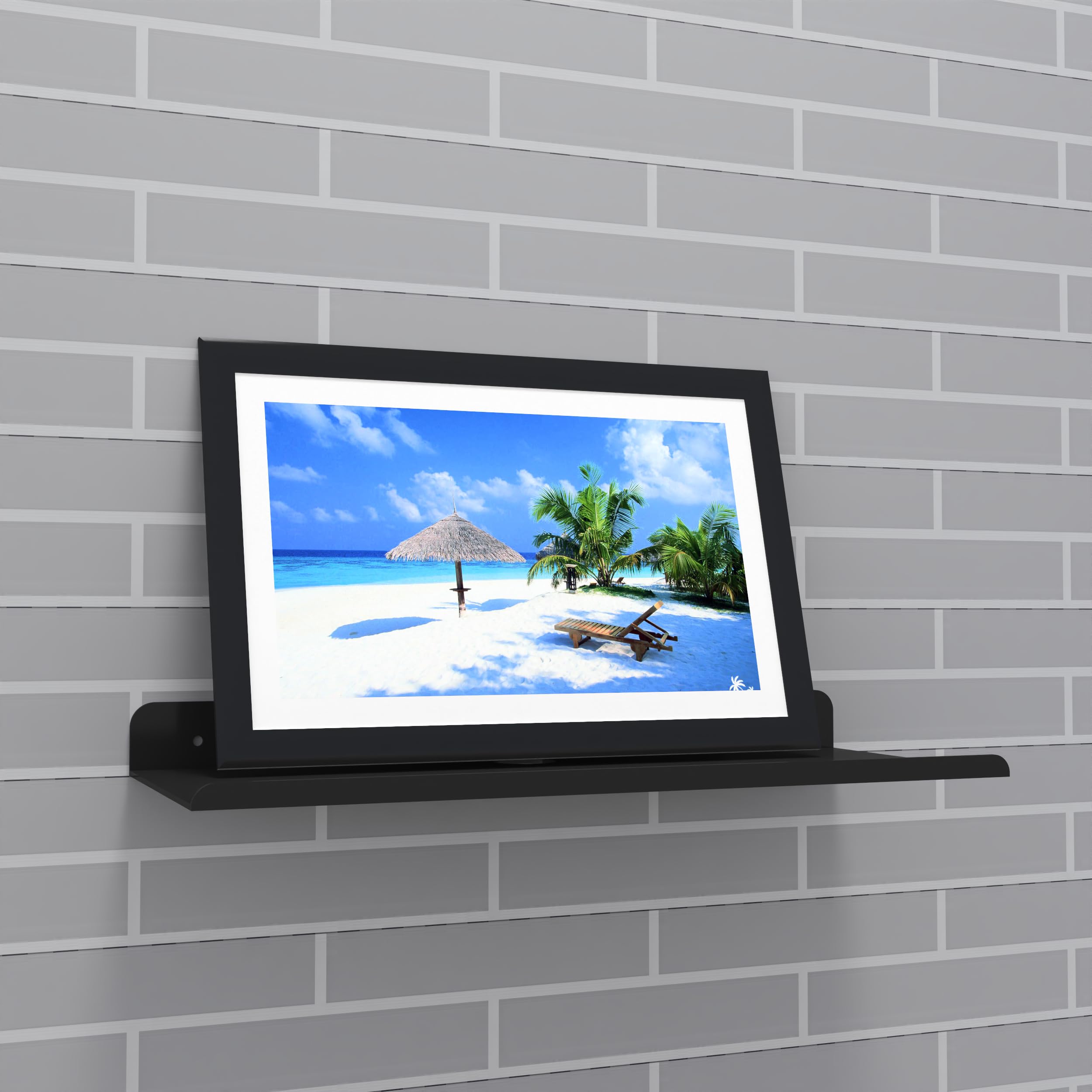 Metal Photo Frame Stand for Wall Mount, Floating Shelf, Shelves, Wall Mounted Floating Shelf Shelves Stand Rack Holder, Living Room (12x5 Inch, Set-1)-image-12