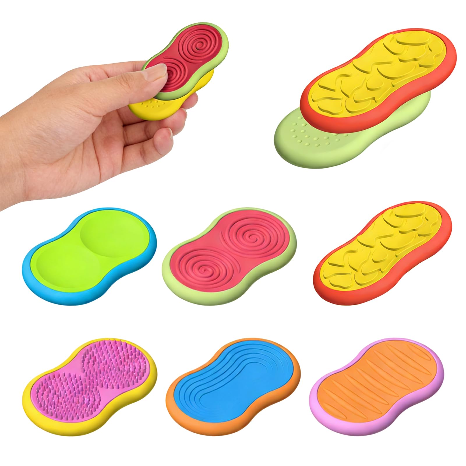 6 Pack Magnetic Sensory Stone for Autism and ADHD, Silicone Magnetic Fidget Slider Stress Relief for Anxiety, Quiet Fidget Toys for Focus, Portable Travel Fidgets for Home Office Classroom