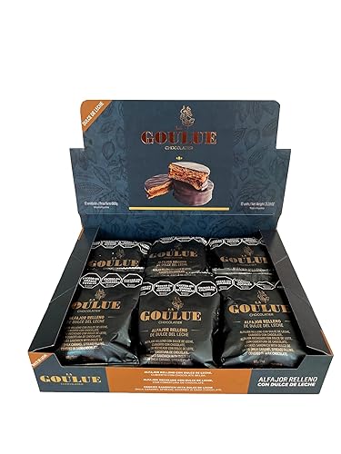Miniatura 7 de CAJA de ALFAJORES La Goulue con dulce de leche cubierto de chocolate negro. Regalo. Maridaje. Postre Alfajores Argentinos (Caja de 6 Alfajores)