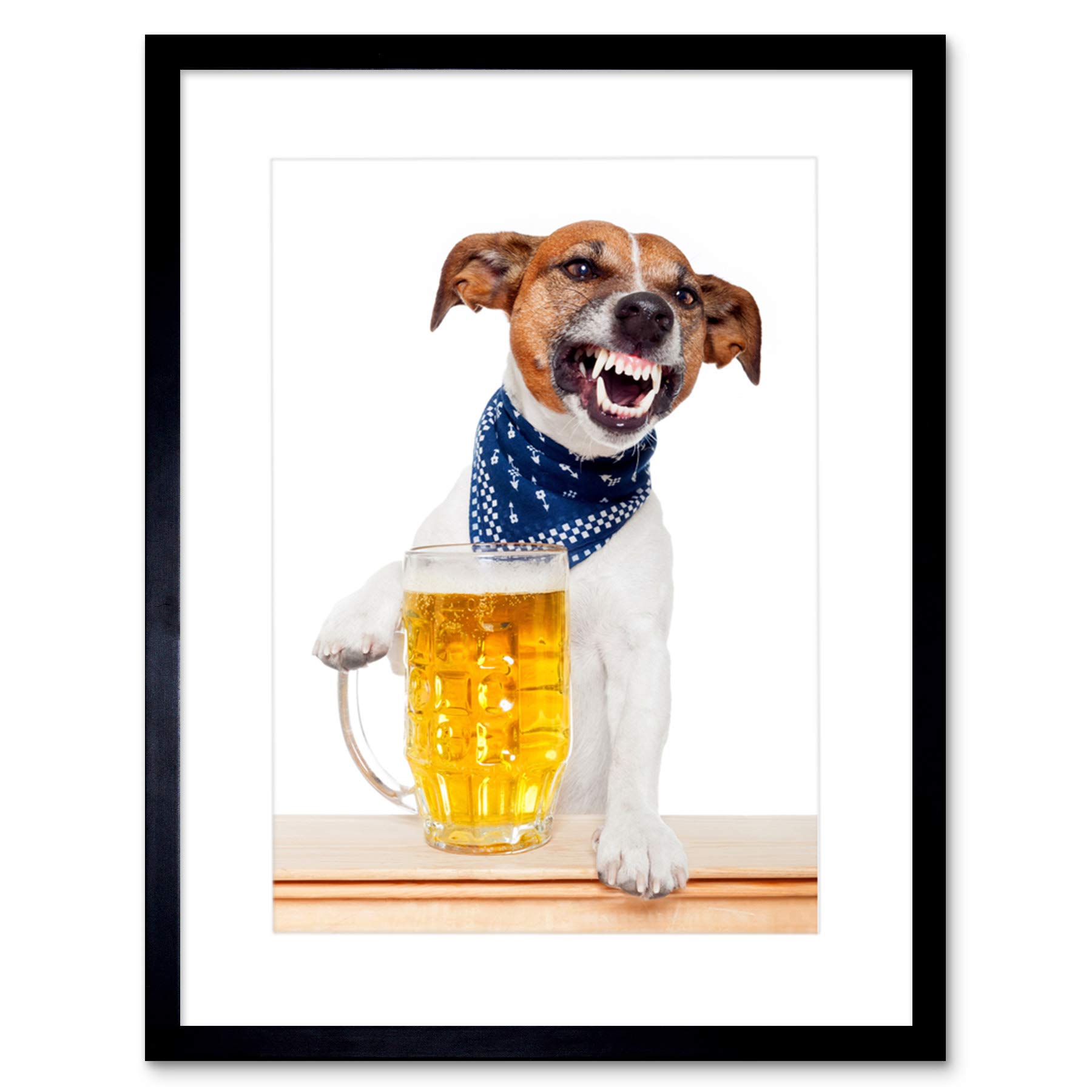 Wee Blue Coo Jack Russell Dog Mug Beer Pint Drunk Picture Framed Wall Art Print