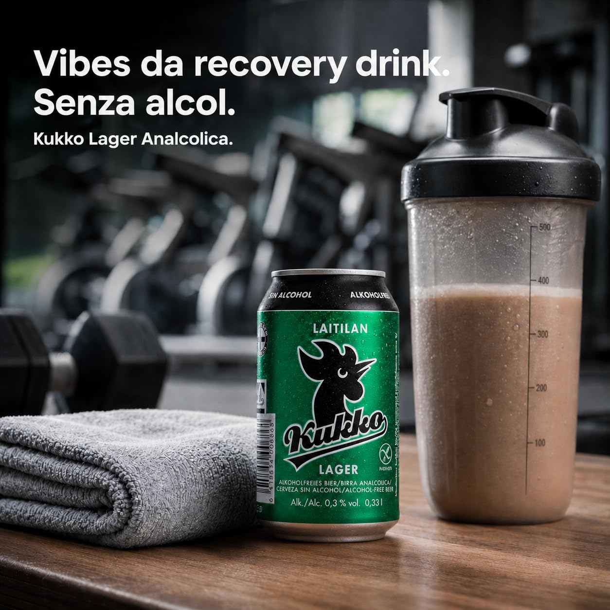 Kukko Birra Lager Analcolica – Senza Glutine – Gusto Morbido e Rinfrescante – 24 lattine da 0,33 L (2 confezioni da 12)