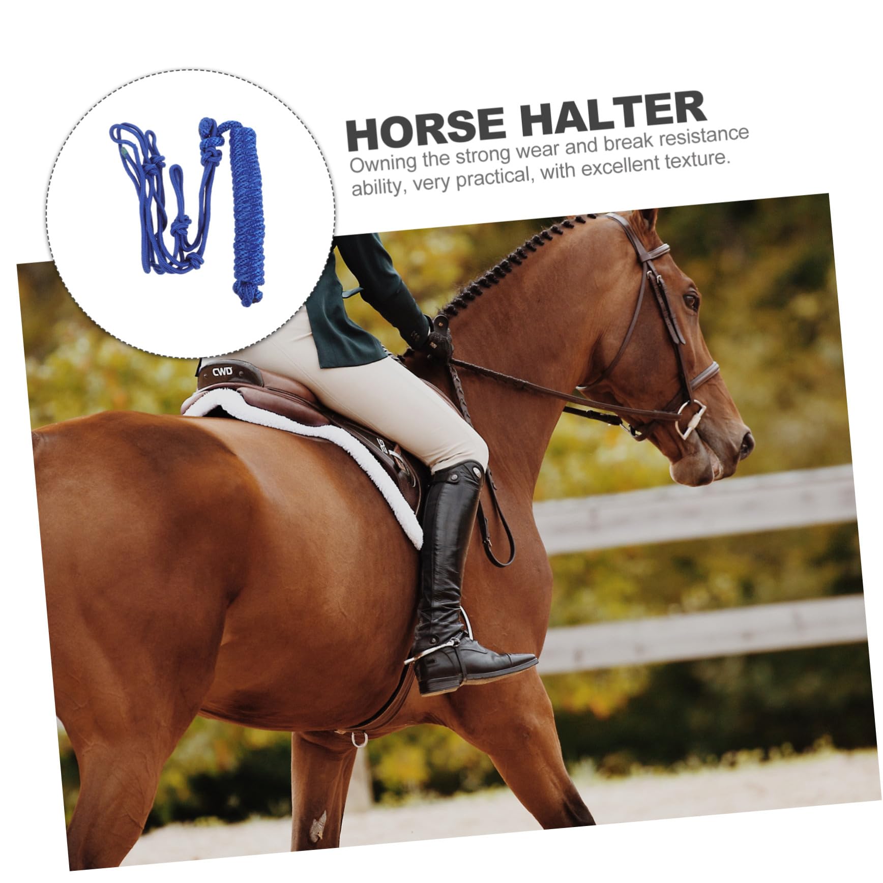 Gatuida Cabestro de Cuerda Trenzada para Caballos Portátil y Resistente al Desgaste para Exhibiciones y Entrenamiento Cabezada y Collarín para Montar