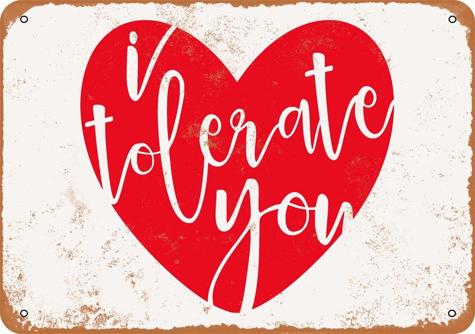 Miaomansenstore Metal Sign - I Tolerate You In A Heart - Vintage Look Home Decor