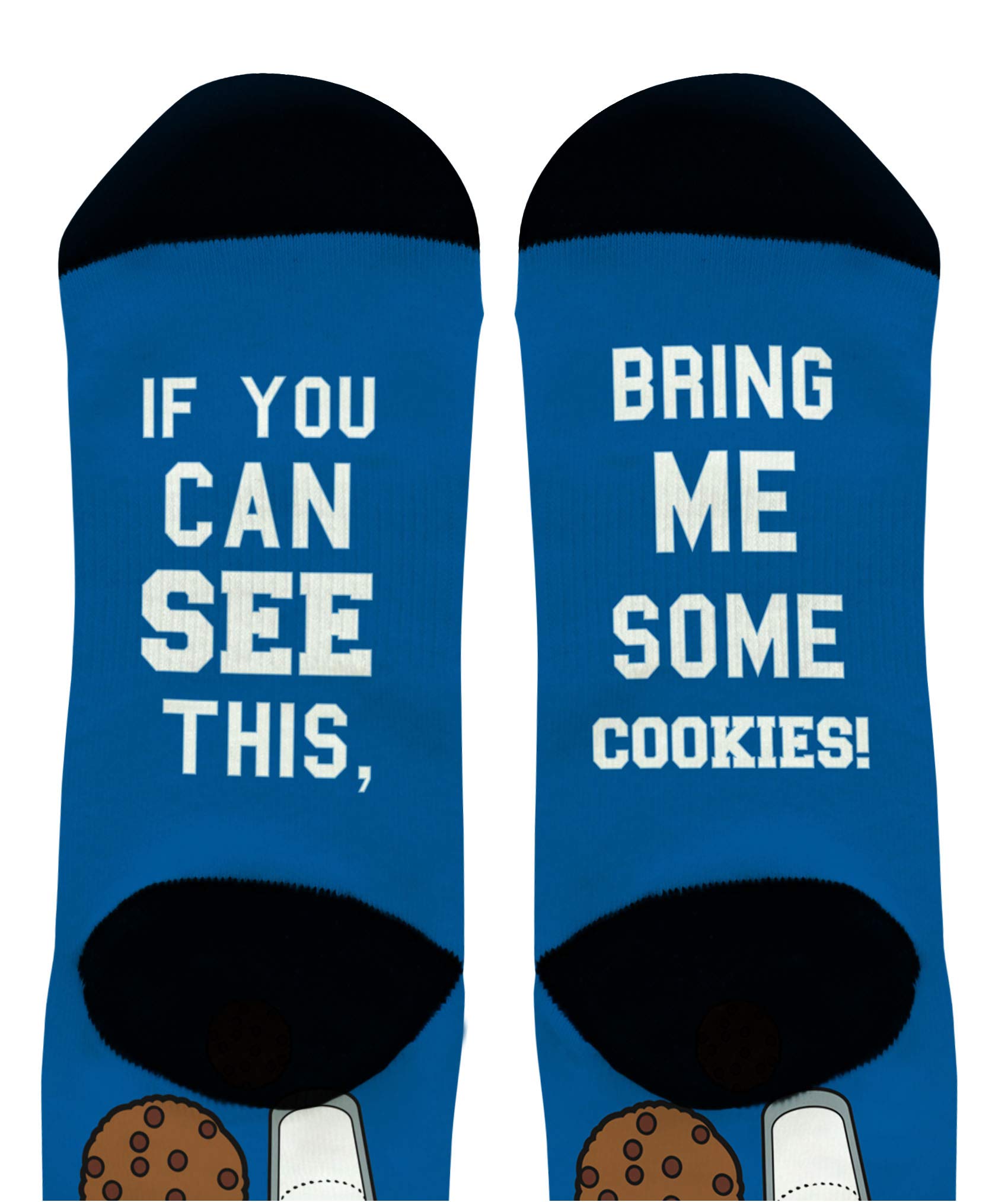 ThisWearFunny Socks If You Can See This Bring Me Some Cookies Humorous Gifts Quote Socks Novelty Crew Socks