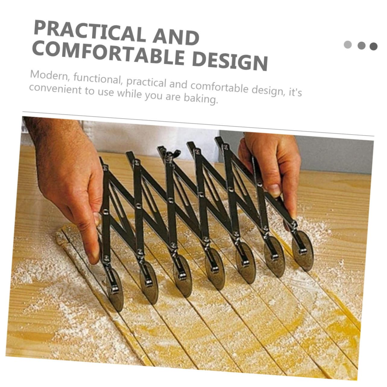 Coupe-pâte Design Pratique et Moderne à 5 Roues en Acier Inoxydable Réglable, Outil Essentiel de Pâtisserie pour Découpe Facile de Pizza et Pâte à Pain