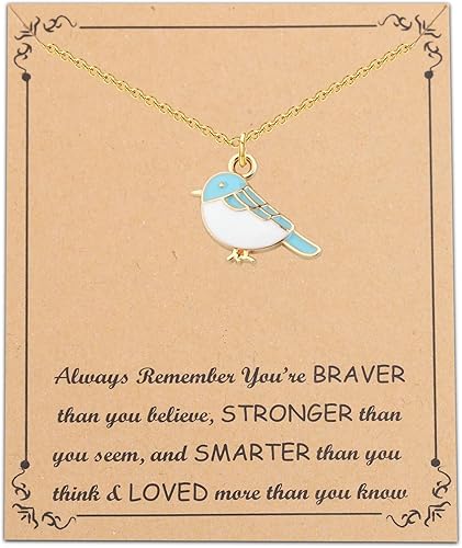 FUSTMW Collares de pájaro azul para mujer, collar con colgante de pájaro, regalo para amantes de los pájaros, collar de pájaro pequeño, joyería de